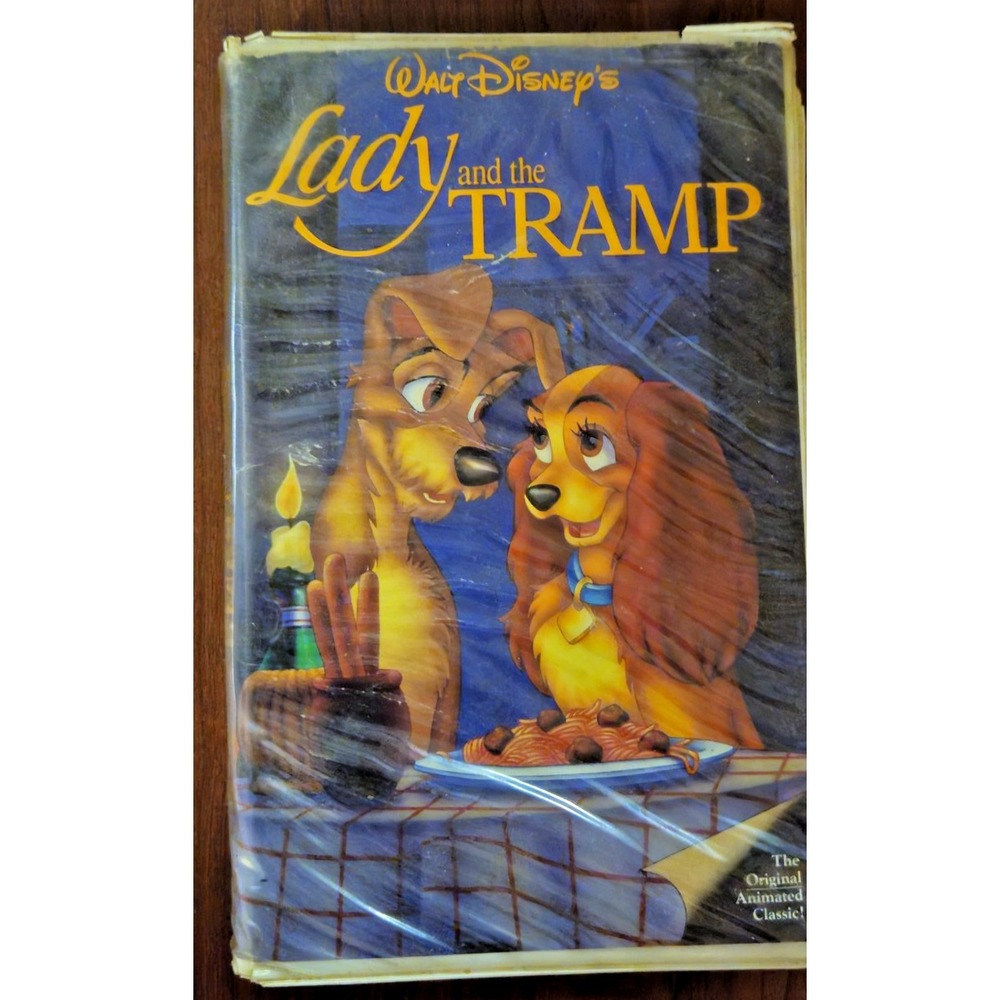 Vintage Disney Lady and the Tramp VHS Movie Classic Animated Film Clamshell 1987